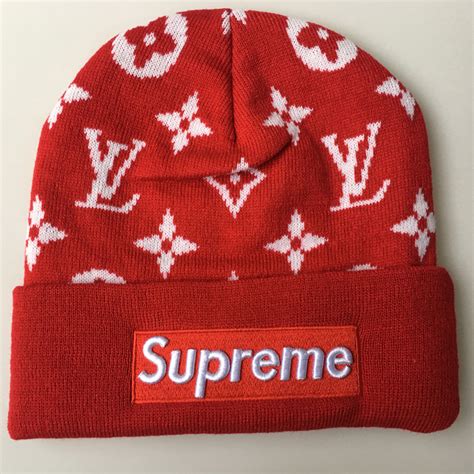 supreme louis vuitton beanie red|supreme Louis Vuitton slippers.